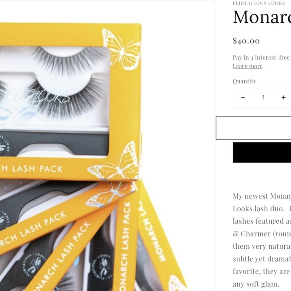 🔥 5/$50 BNIB Flirtatious Looks MONARCH Lashes Pack Bundle Duo w/applicator Silk - Picture 6 of 6